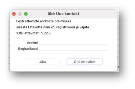 Uut kontakti luues, juhendi lk 6