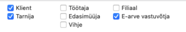 Seadistused kontakti/kliendi kaartidel, juhendi lk 13