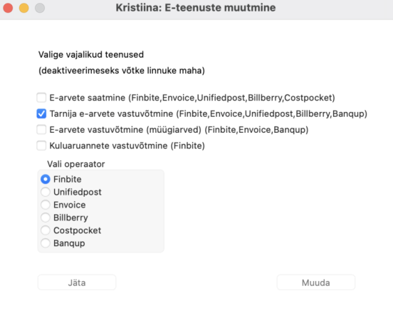 Tarnija e-arvete vastuvõtmine operaatori Bauwise kaudu, juhendi lk 23