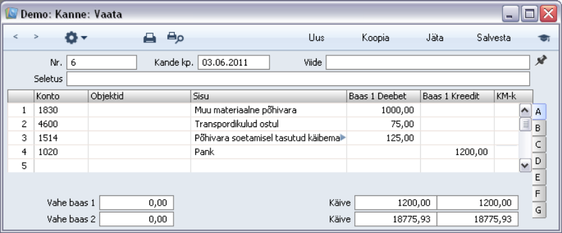 Kande sisestamine, juhendi lk 50