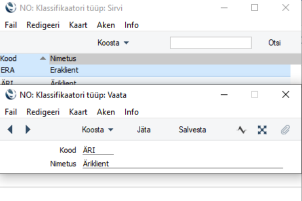Klassifikaatorite tüübid, juhendi lk 12