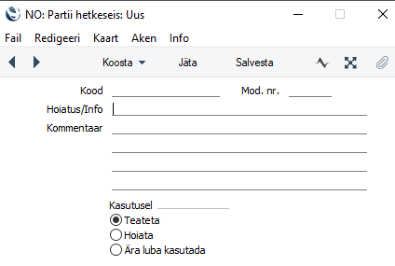 Partii kvaliteedi kontroll, Partii hetkeseis, juhendi lk 16