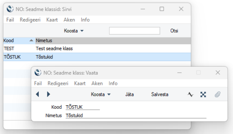 Seadme klassid, juhendi lk 25