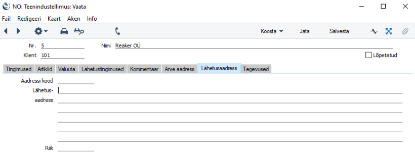 Teenindustellimused, juhendi lk 50