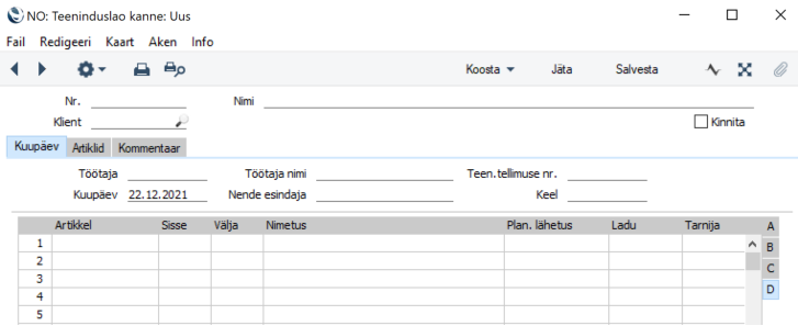 Teeninduslao kanded (Registrid), juhendi lk 61