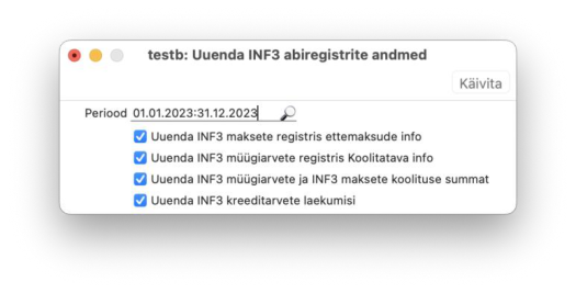 4. Hooldus „Uuenda INF3 abiregistrite andmeid“, juhendi lk 7