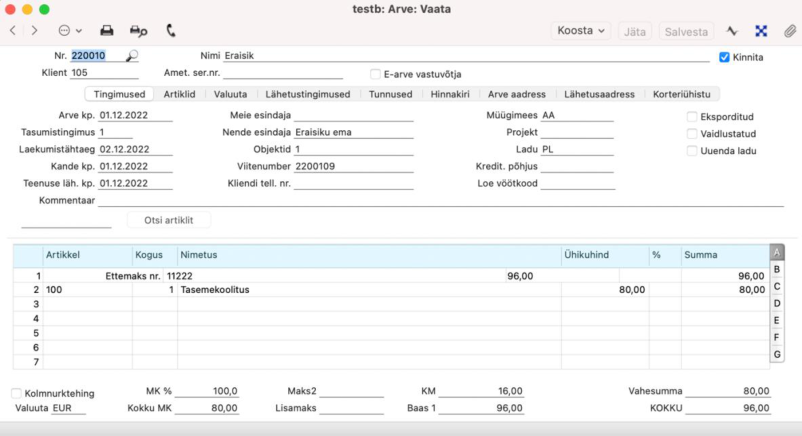 4.1. Ettemaksuga laekunud arvete kajastamine INF3 aruandes, juhendi lk 9