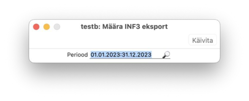 6. Deklaratsiooni INF3 eksport programmist, juhendi lk 11