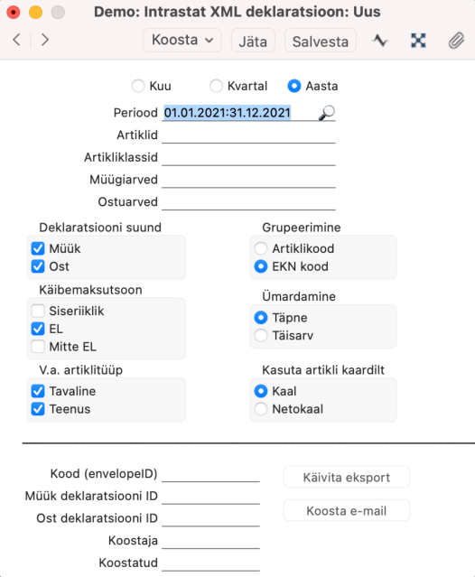 Intrastat deklaratsiooni esitamine, juhendi lk 8