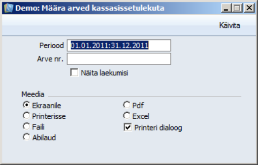 Arved kassasissetulekuta, juhendi lk 41