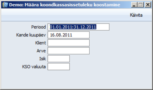 Koosta koondkassasissetulekud, juhendi lk 64