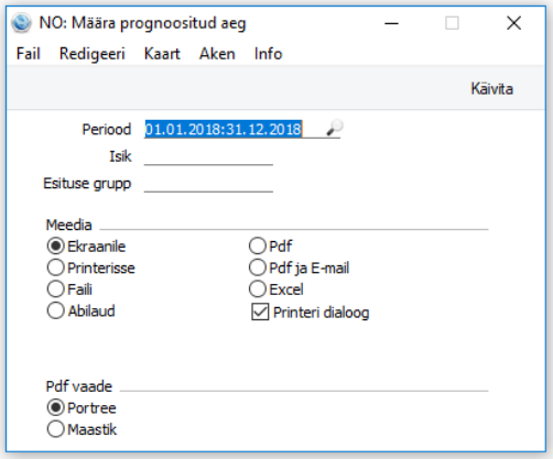 Prognoositud aeg (Aruanded), juhendi lk 18