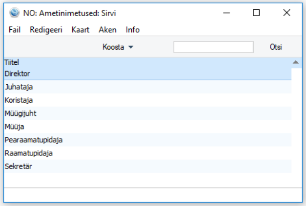 Ametinimetused, juhendi lk 28