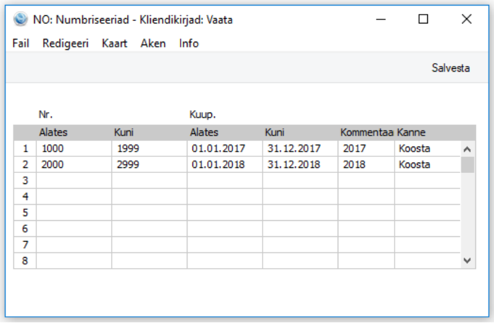 Numbriseeriad – Kliendikirjad, juhendi lk 35