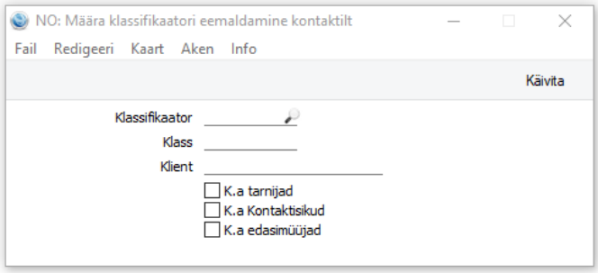 Eemalda klassifikaator kontaktidelt, juhendi lk 44