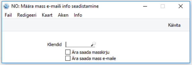 Mass e-maili info seadistamine, juhendi lk 46