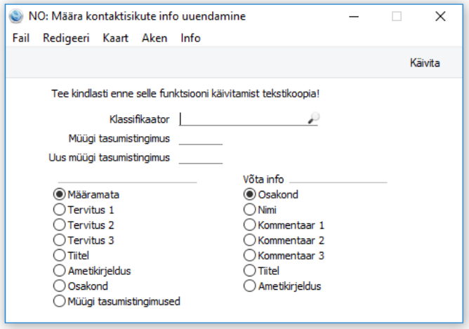 Uuenda kontaktisikute infot, juhendi lk 47