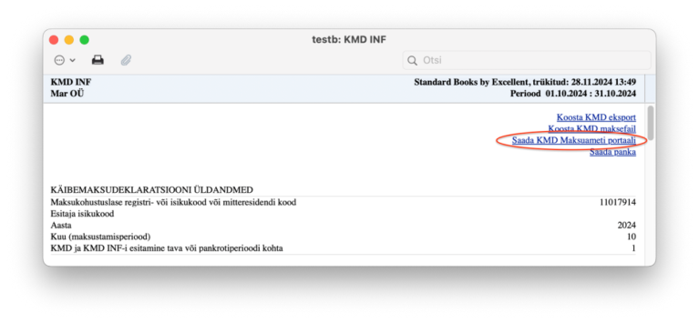Käibemaksudeklaratsiooni saatmine Swedbank Gateway kaudu, juhendi lk 15