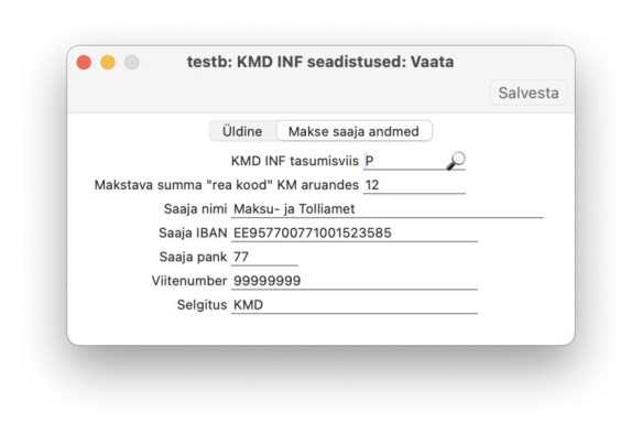 Makse saaja andmed, juhendi lk 18