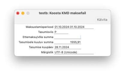 Aruanne KMD INF > Saada panka, juhendi lk 20