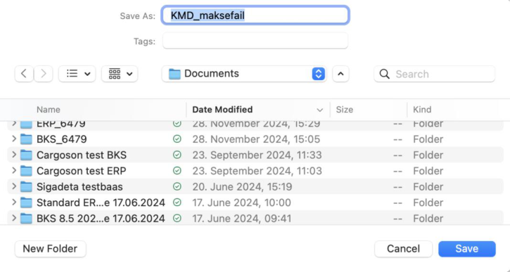 Eksport “KMD maksefail”, juhendi lk 23