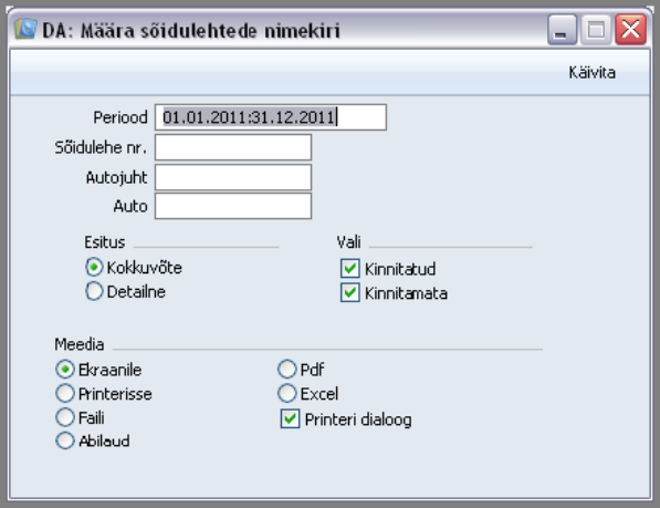 Sõidulehtede nimekiri, juhendi lk 7