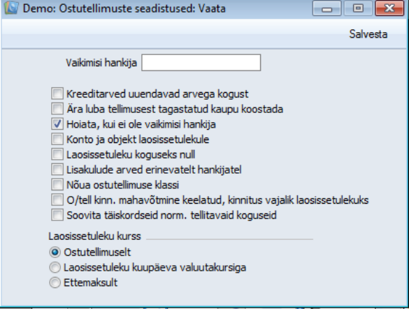 Ostutellimuste seadistused, juhendi lk 17