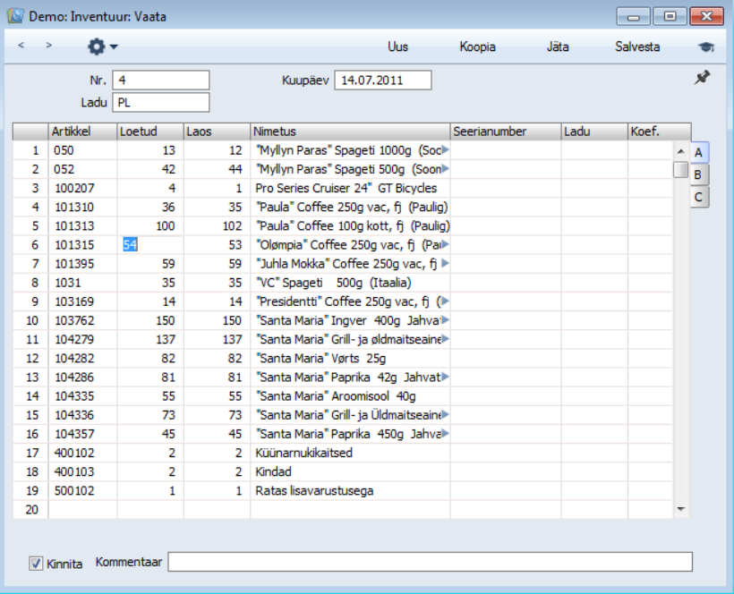 Inventuurid, juhendi lk 36