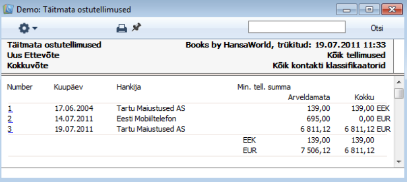 Täitmata ostutellimused, juhendi lk 44