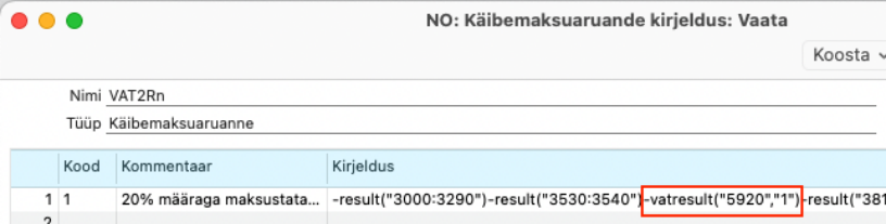 -vatresult(„XXXX“,“Y“), juhendi lk 4