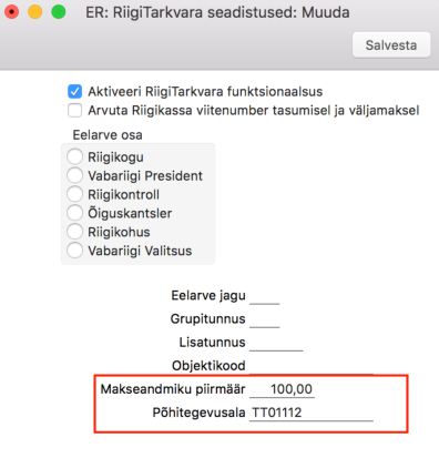 RiigiTarkvara seadistused, juhendi lk 2