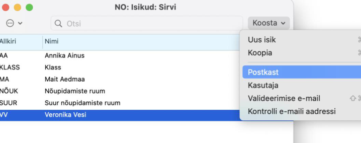 Postkasti loomine, juhendi lk 7