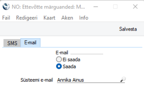 Seadistus „Ettevõtte märguanded“, juhendi lk 9