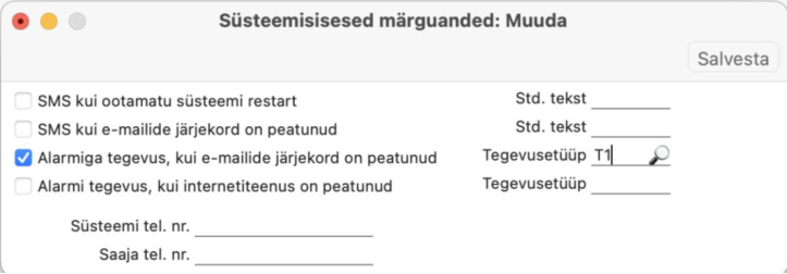 Seadistus „Süsteemisisesed märguanded“, juhendi lk 14