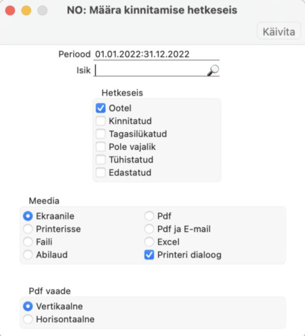 Kinnituse hetkeseis, juhendi lk 36