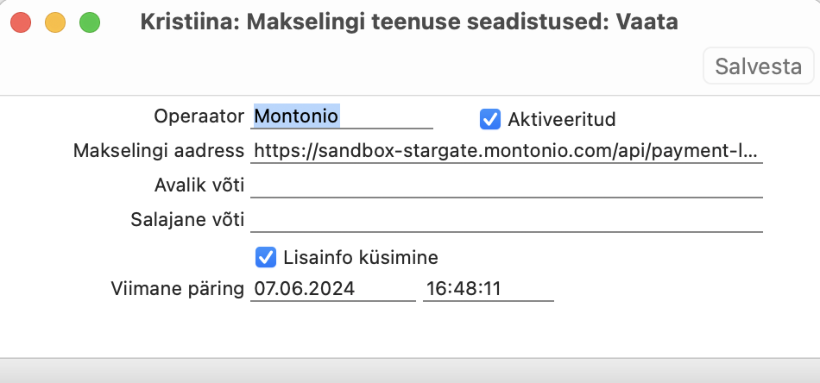 Makselingi teenuse seadistused, juhendi lk 8