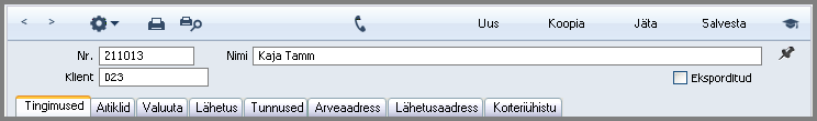 Arvete sisestamine, juhendi lk 110