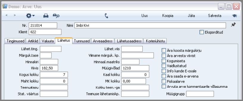 Arvete sisestamine, juhendi lk 125