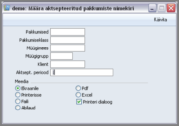 Aktsepteeritud pakkumiste nimekiri, juhendi lk 6