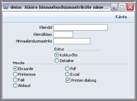 Hinnaalandusmaatriksite nimekiri, juhendi lk 9