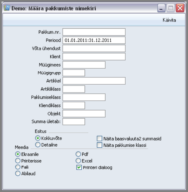 Pakkumiste nimekiri, juhendi lk 19