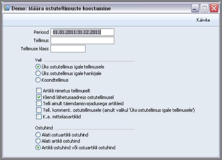 Koosta ostutellimused, juhendi lk 53
