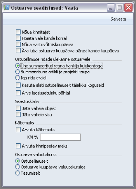Ostuarve seadistused, juhendi lk 23
