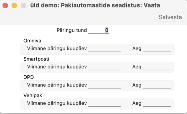 Pakiautomaatide seadistus, juhendi lk 5