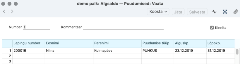 1.2. Algsaldod - Puudumised, juhendi lk 7