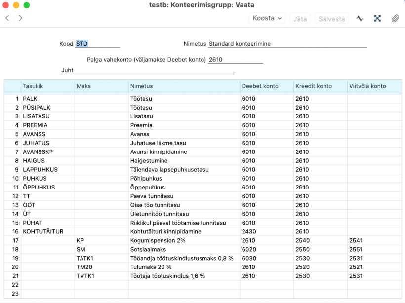 1.11. Konteerimisgrupid, juhendi lk 21