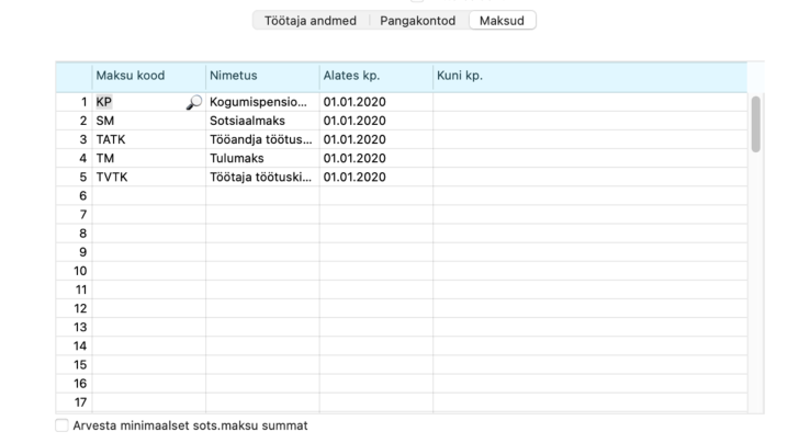 2.1. Töötajad, juhendi lk 45
