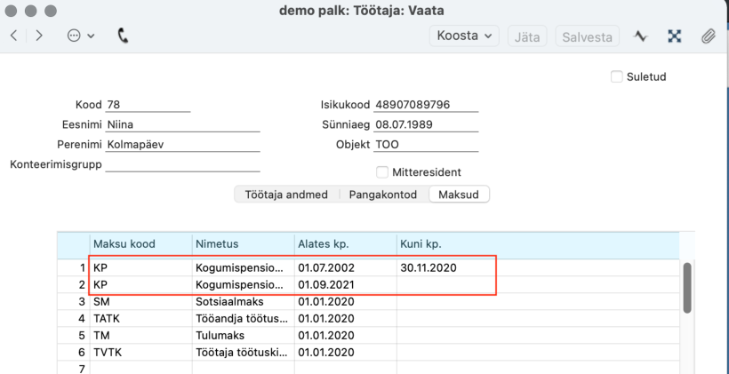 2.1.1. Kogumispensioni II samba liitumispäring, juhendi lk 48