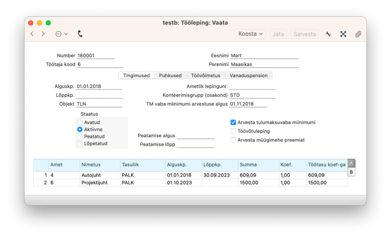 2.2. Töölepingud, juhendi lk 51