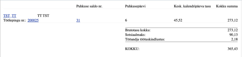 2.2.1. Töölepingud > Operatsioonid > Vaata puhkusereservi, juhendi lk 55